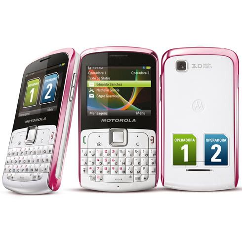 Celular Desbloqueado Motorola EX115, Branco e Rosa